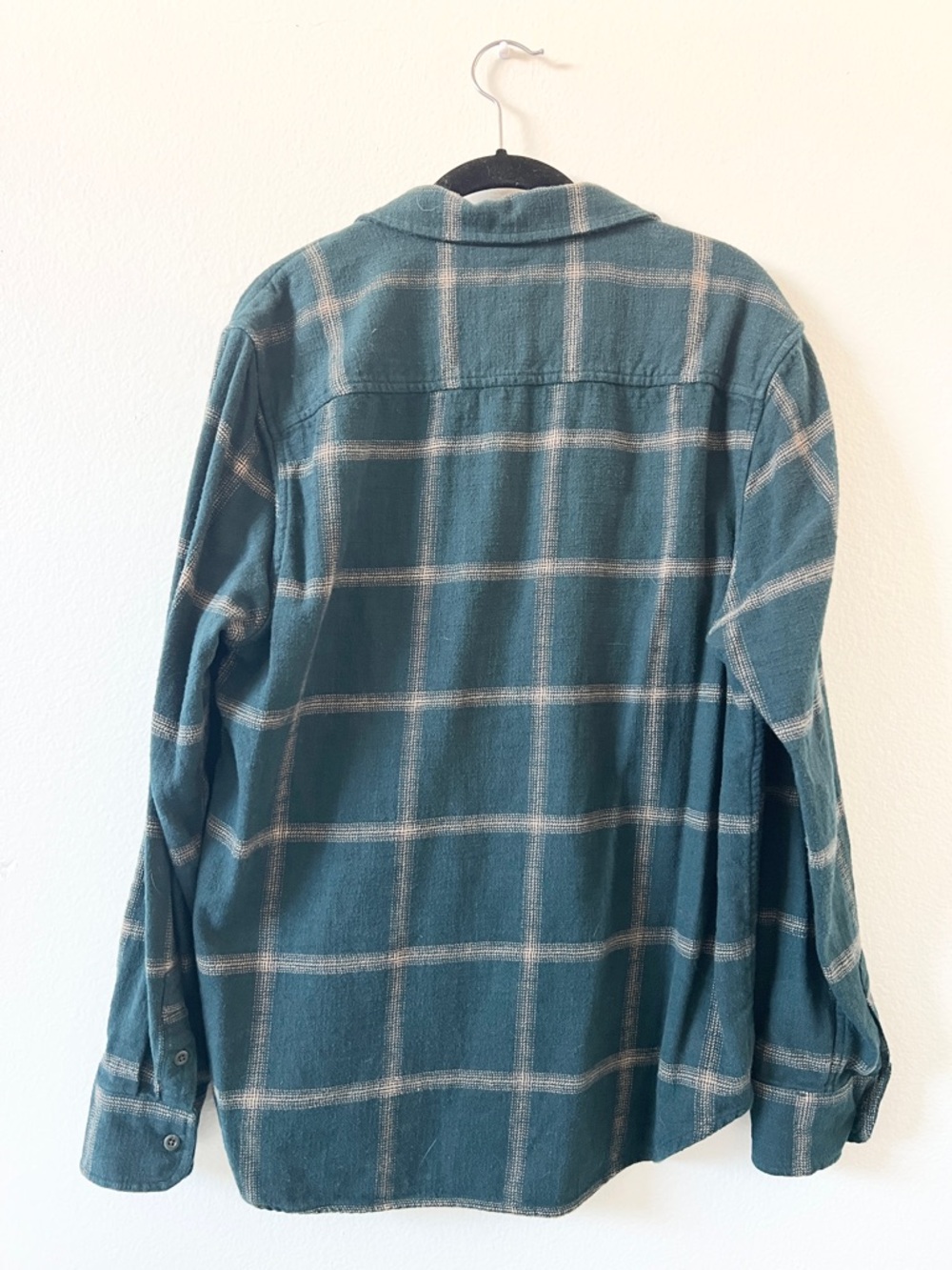 Madewell | Slub Windowpane Flannel Easy Fit Shirt in Ancient Forest - Size S - Picture 6 of 8